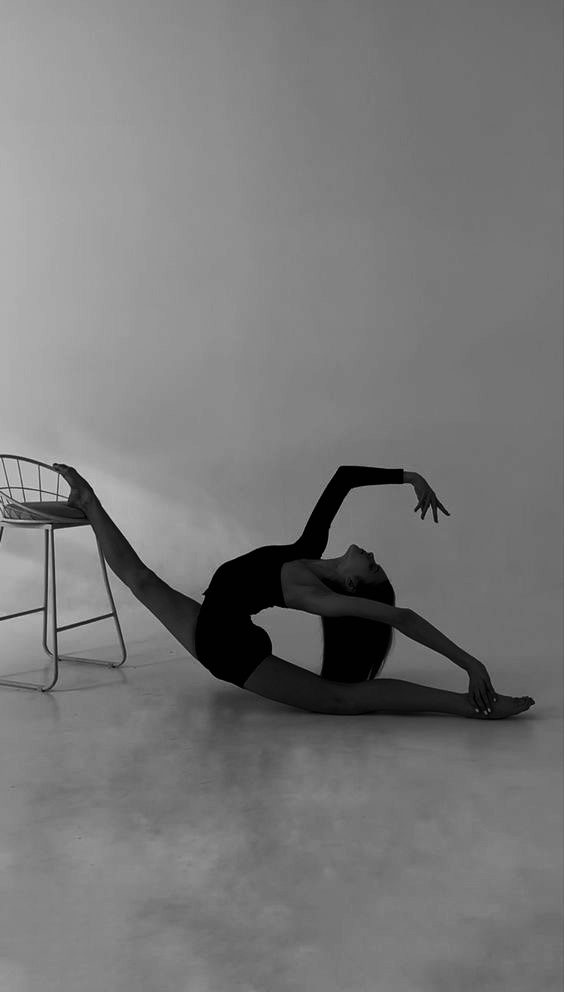 Sofiya stretching in the studio